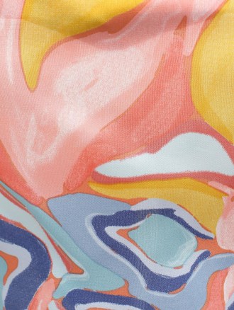 Abstract Print Cowl Front Tie Back Camisole