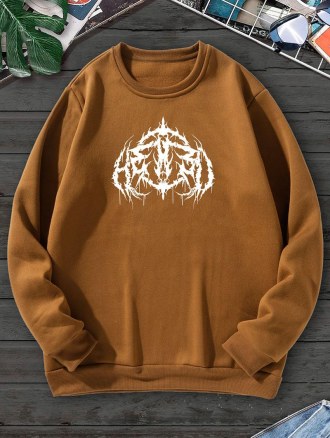 Abstract Print Fleece Sweatshirt