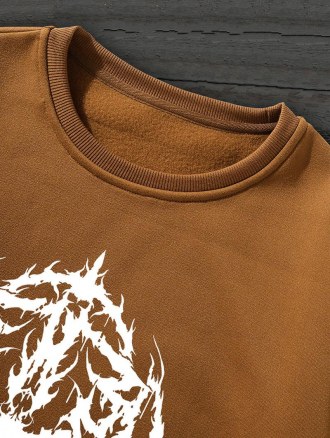 Abstract Print Fleece Sweatshirt