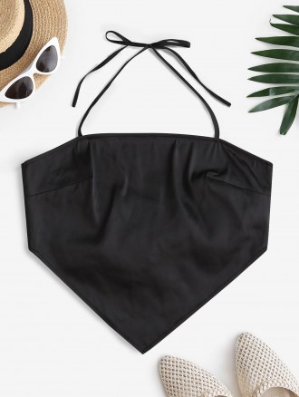 Back Tie Halter Bandana Top