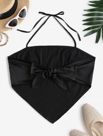 Back Tie Halter Bandana Top
