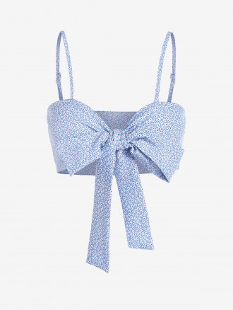 Bowknot Allover Print Crop Camisole