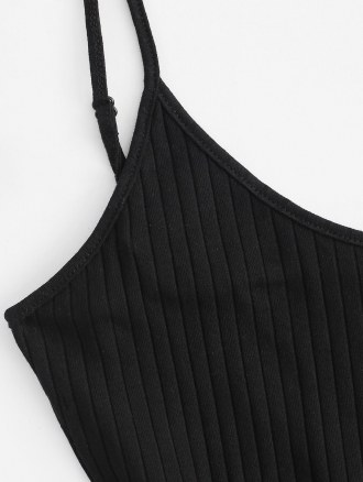 Cami Ribbed Front Slit Slinky Dress