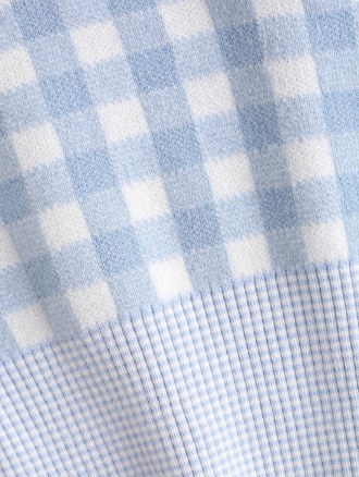 Checked Knitted Crop Tank Top