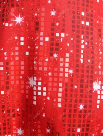 Christmas 3d Rhinestone Print Ruched Button Embellished Twofer Dress