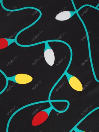 Christmas Light Faux Fur Panel Lace Up Dip Hem Dress