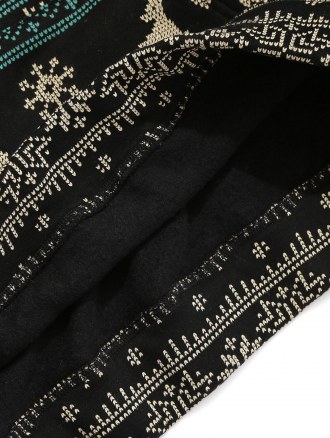 Christmas Snowflake Elk Print Fleece Hoodie