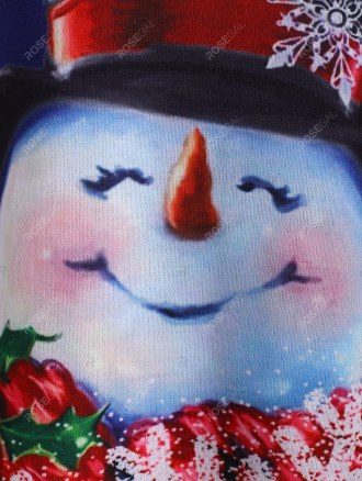 Christmas Snowflake Snowman Crisscross Uneven Hem Knitwear