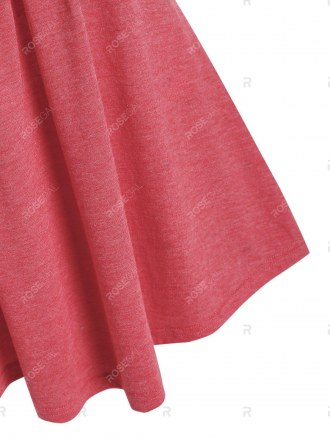 Cold Shoulder Ruched Crossover Heathered T-shirt