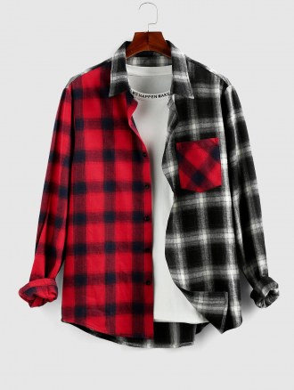 Colorblock Plaid Shirt