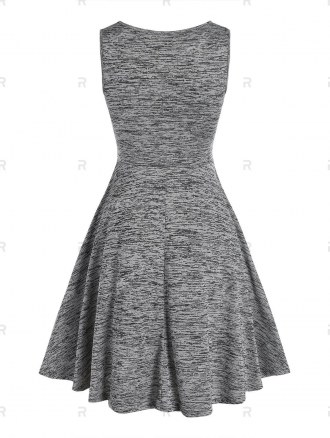 Cutout Lace Up Space Dye Dress