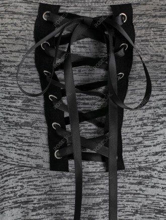 Cutout Lace Up Space Dye Dress