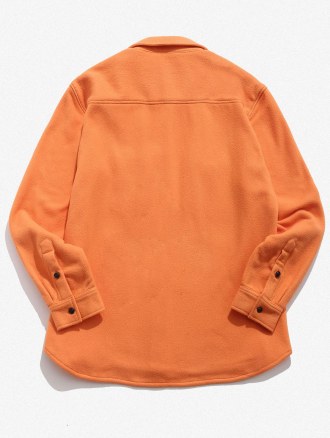 Double Pockets Button Up Fleece Shirt