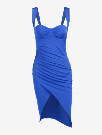 Draped Overlap Bustier Tulip Dress