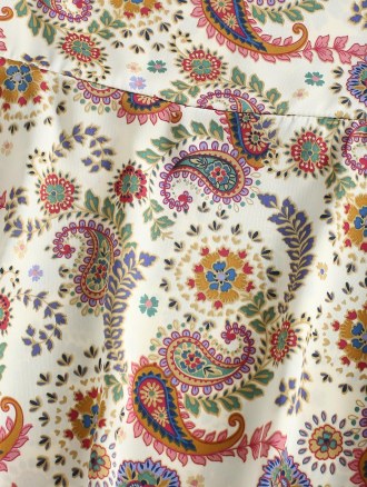 Ethnic Floral Paisley Print Smocked Mini Skirt Set