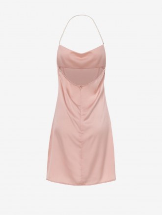 Faux Pearl Halter Mini Party Dress