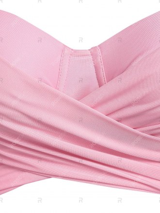 Flower Unicorn Print Wrap Ruched Padded Bikini Set