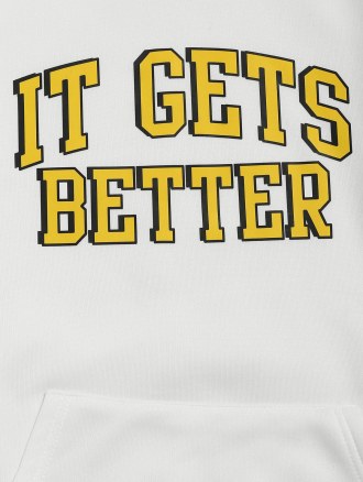 Funny Smile Slogan Fleece-lined Hoodie