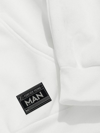 Funny Smile Slogan Fleece-lined Hoodie