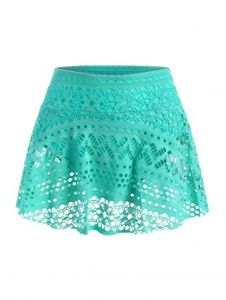 Guipure Lace Plain Skirted Swim Bottom