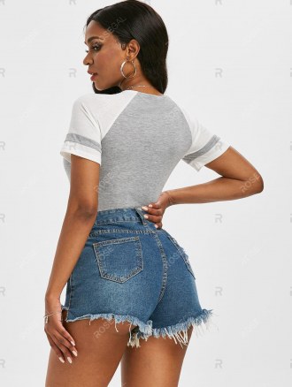 Half Zip Raglan Sleeve Heathered T-shirt