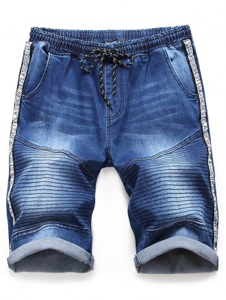 Letter Print Casual Jeans Shorts