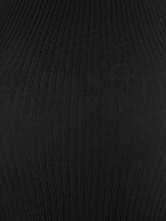 Mock Neck Ribbed Knitted Cropped Tank Top