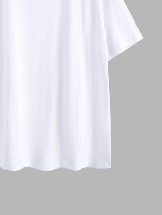 Moon Star Butterfly Print Drop Shoulder T Shirt