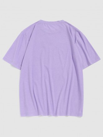 Mushroom Letter Embroidery Short Sleeve T-shirt