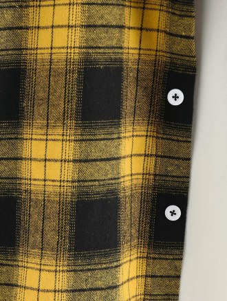 Plaid Colorblock Spliced Hooded Shirt