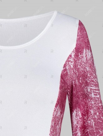 Printed Flare Sleeve Skirted T Shirt