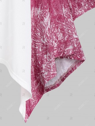 Printed Flare Sleeve Skirted T Shirt