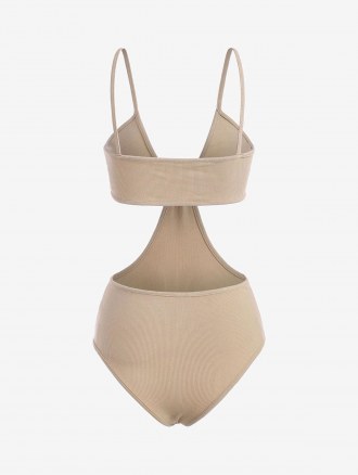 Rib-knit Midriff Baring Snap Crotch Bodysuit