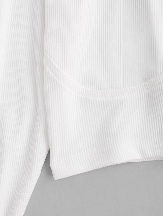 Ribbed Corset Style Turtleneck Slim Tee