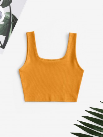 Ribbed Cropped Tank Top And Shredded Distressed Light Wash Skinny Jeans Set