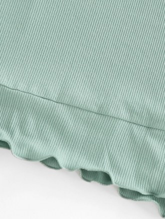 Ribbed Ruffle Hem Bodycon Dress