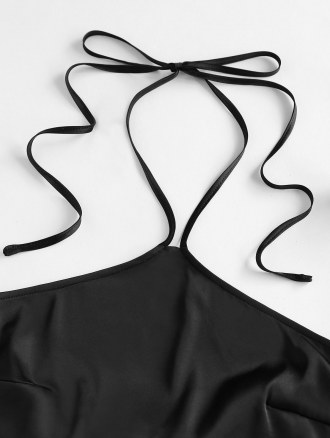 Satin Halter Tie Back Bandana Top