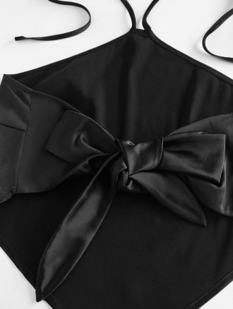 Satin Halter Tie Back Bandana Top
