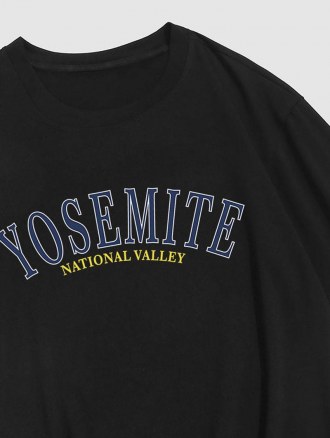 Simple Style Yosemite Letter Printed T-shirt