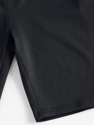 Solid Ladder Cutout Side Biker Shorts