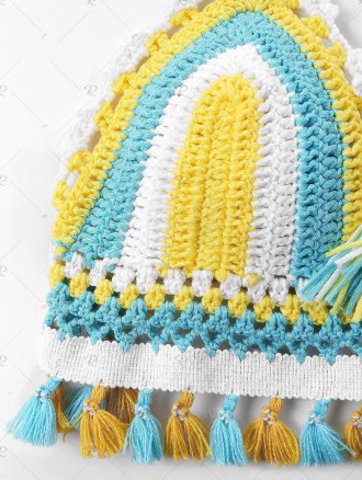 Tassel Knit Halter Bikini Set