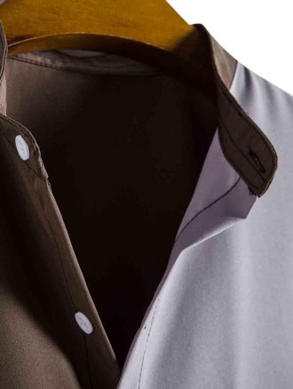 Topstitching Colorblock Pocket Button Shirt