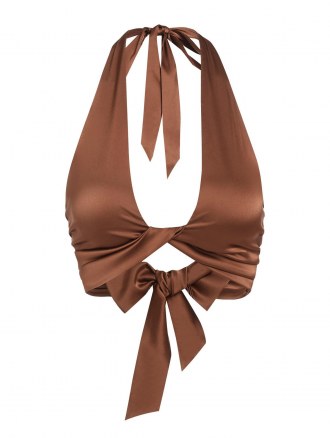 Twisted Halter Tie Back Tank Top