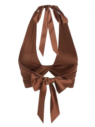 Twisted Halter Tie Back Tank Top