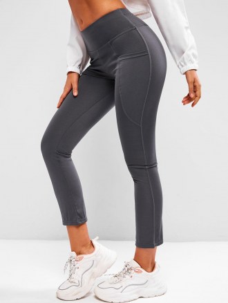 Wide Waistband Pocket Yoga Boot Cut Pants