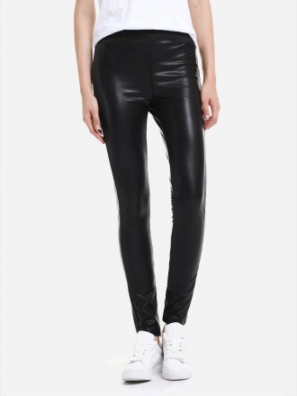Zan.style Leather Leggings With Elasticized Waist