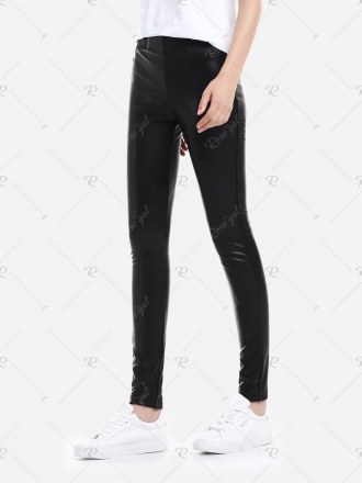 Zan.style Leather Leggings With Elasticized Waist
