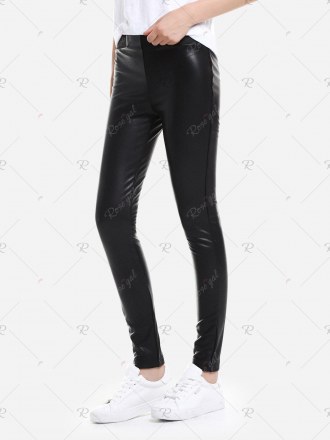 Zan.style Leather Leggings With Elasticized Waist